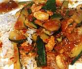 Image: Prawn and Courgette Curry is simple and light - the picture does not do it justice - Click for Details