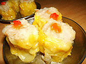Image: This favourite Dim Sum contains whole prawns and is topped with prawn roe - Click for recipe