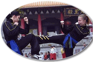 Image: Anne and Sophie Demonstrate Kung Fu in Foshan