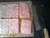 Image: Porkburger patties sized to fit a slice of local bread - Click to Enlarge