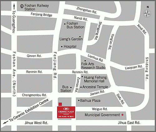 Image: Crowne Plaza Simple Foshan City Streetmap in English