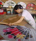 Making a Silk Fan by Hand In Guilin
